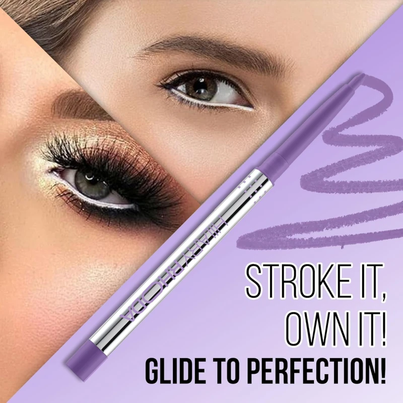 Hilary Rhoda Stroke It Eye Pencil | Coloured Eyeliner and Kajal Pencil | Easy Glide & Quick-Drying Formula | Matte Finish | Built-in Sharpener | 0.26g (Simply Purple | Shade 04) - Thumbnail 3